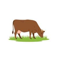 Clean Flat Cow Illustration for Kids and Nature UI vector