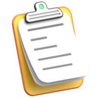 3D Clipboard Document Task Management Notes png