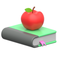 Healthy learning and Fruit of Knowledge 3D Icon png
