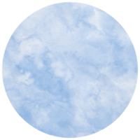 Watercolor blue circle with soft textured gradients. Hand-painted abstract shape, perfect for backgrounds, stickers, crafts, greeting cards, and minimalist design projects. png