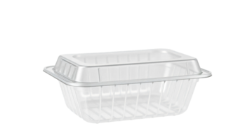 A clear plastic container with a lid png