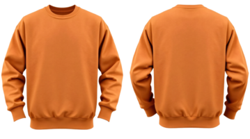 Two orange sweatshirts mockup on a black background png