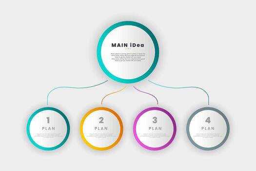 The infographic template with 5 steps for success. Business circle template with optionsBusiness infographic concepts with symbolizing innovative icon at the center vector