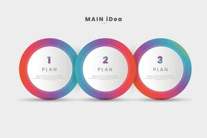 Colorful circular graphic with plans vector