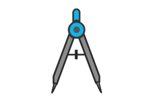 A compass with a blue handle on it png