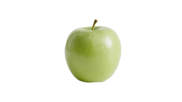 Transparent Green Apple , Isolated Single Ripe Green Apple with Stem on Transparent Background, Perfect for Food Design, Health, and Wellness Projects png