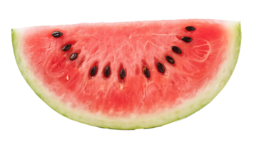 Transparent Watermelon Slice , Juicy Red Watermelon Wedge with Black Seeds on Transparent Background, Perfect for Summer Designs and Refreshing Visuals png