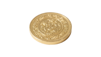 Transparent Gold Coin , Detailed Close-up of a Single Ornate Gold Coin with Intricate Design Isolated on a Transparent Background, Ideal for Digital Design Projects and Game Assets png
