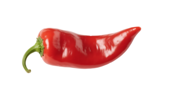 Transparent Red Pepper , Vibrant Red Bell Pepper Isolated on Transparent Background, Perfect for Culinary Designs and Food Packaging, High-Resolution Image with Glossy Texture and Green Stem png
