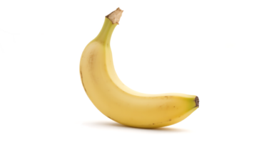 Transparent of a Single Ripe Banana, A Curving Yellow Banana Isolated on a Transparent Background, Ideal for Graphic Design Projects and Food Illustrations png