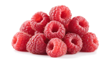 Transparent Raspberries, A Close-Up of Juicy Red Raspberries on a Transparent Background, Perfect for Food Design or Packaging Applications png