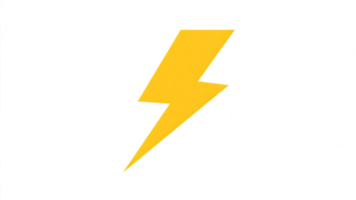 Transparent Yellow Lightning Bolt , A Bold, Isolated Yellow Lightning Bolt Icon on a Transparent Background, Perfect for Graphic Design Projects, Web Design, and App Interfaces. png