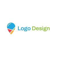 Colorful Map Logo with Four Segments in Modern Style vector