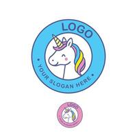Unicorn logo with vibrant colors vector