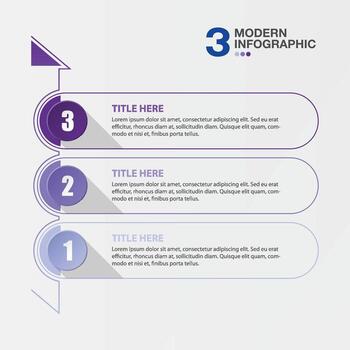 Modern infographic with 3 steps, process or options, process chart, Used for process diagram, presentations. vector