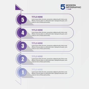 Modern infographic with 5 steps, process or options, process chart, Used for process diagram, presentations. vector