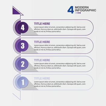 Modern infographic with 4 steps, process or options, process chart, Used for process diagram, presentations. vector