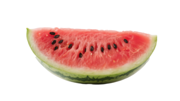 Transparent Watermelon Slice , Juicy Red Watermelon Wedge with Seeds Isolated on Transparent Background, Perfect for Summer Designs and Refreshing Food Concepts png