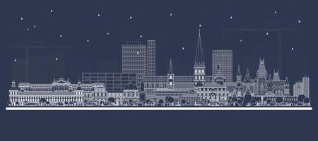 Outline Bonn Germany City Skyline with white Buildings. Business Travel and Concept with Historic Architecture. Bonn Cityscape with Landmarks. vector