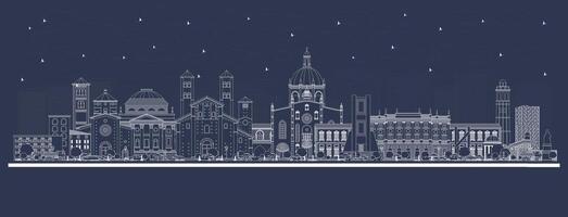Outline Como Italy City Skyline with white Buildings. Illustration. Business Travel and Concept with Historic Architecture. Como Cityscape with Landmarks. vector
