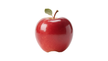 Transparent Red Apple , Juicy Red Apple with Leaf on Transparent Background, Perfect for Food Design, Health, and Education Projects. png