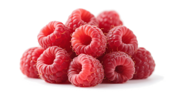 Transparent Raspberries, Close-up of Juicy Red Raspberries on a Transparent Background, High-Resolution Image Ideal for Food Design and Packaging png