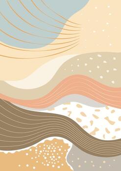 Delicate abstraction. Scandinavian style of painting with geometric elements of texture. vector
