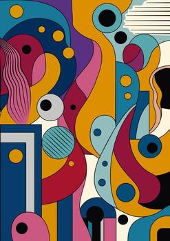 Psychedelic liquid abstraction. Painting with geometric elements of texture. vector