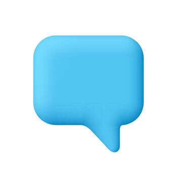 Blue speech bubble. Message, comment and chat. Social network, dialogue, conversation and communication concept. 3d icon. Cartoon minimal style. vector