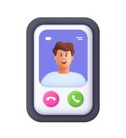 Video call interface with smiling person vector