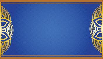Blue background with golden designs vector