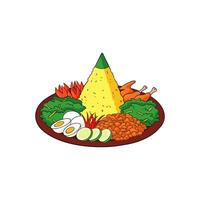 tumpeng in many color vector