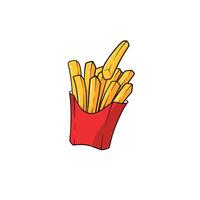 french fries in many color vector