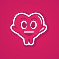 Cute heart character illustration vector