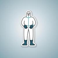 Person wearing protective suit vector