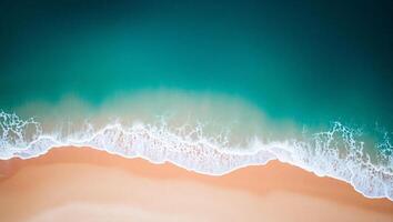 The natural beauty of the beach with the crashing waves of high low tide photo