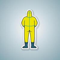 Yellow protective suit illustration vector