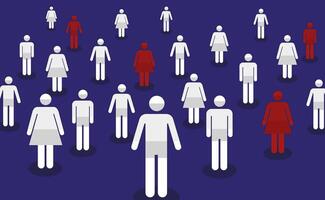 Social Distancing or Physical Distancing. People keeping distance for infection risk vector