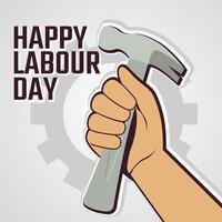 Labour day. fist wiith hammer illustration. 1st may vector