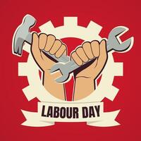 Labour day design. two fist illustration vector