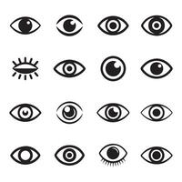 a set of different eye icons vector