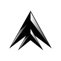 Striking Black Geometric Arrowhead Logo vector