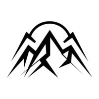Abstract mountain silhouette with sun graphic design vector