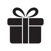 Simple Black Gift Box Icon vector