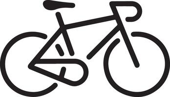 Simple black line drawing of a road bicycle. vector