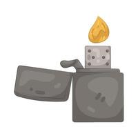 Silver Lighter with Flame vector