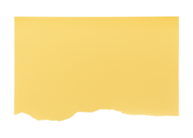 Yellow paper with torn bottom edge isolated on transparent background png