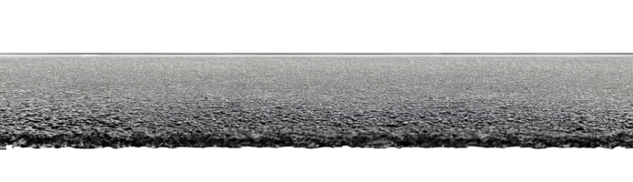 Black asphalt road with white painted line isolated on transparent background png