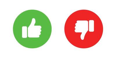 Thumb down, thumb up icon. Like dislike symbol. Rating and feedback. Thumbs up and thumbs down flat icons. illustration. vector