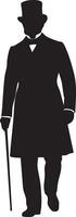 The Enigmatic Stroller A Silhouette of Untold Stories and Timeless Presence vector
